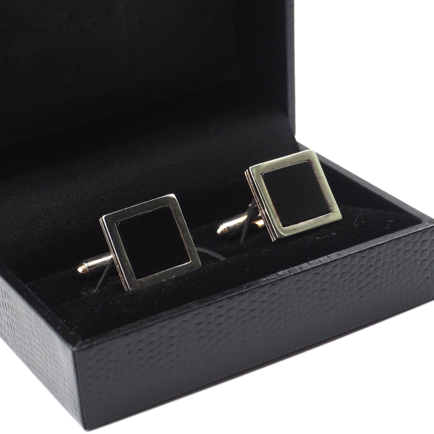 Black square cufflinks