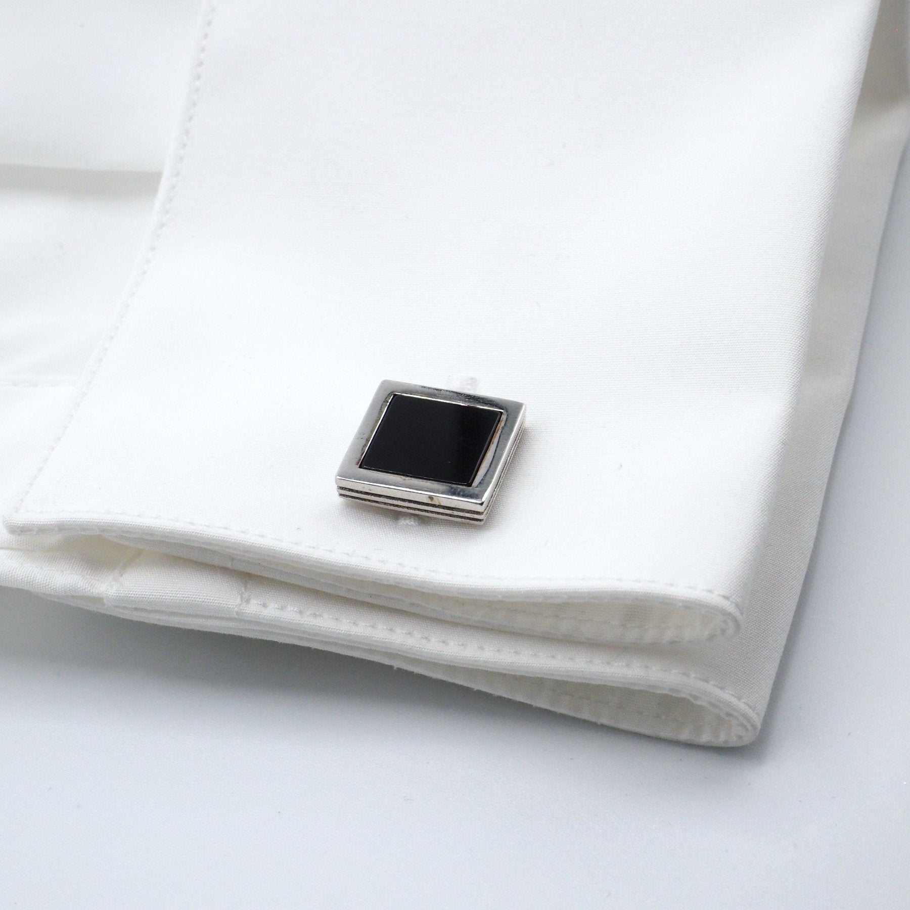 Black square cufflinks