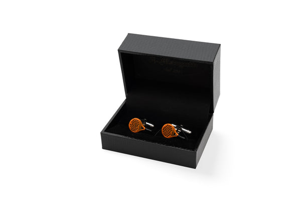 Silver Padel Racket Cufflinks
