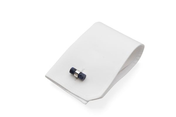 Boutons de manchette en argent avec sodalite bleue
