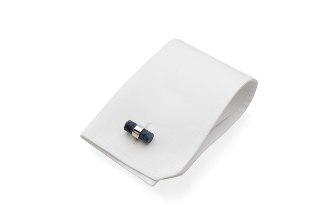 Boutons de manchette en argent avec sodalite bleue