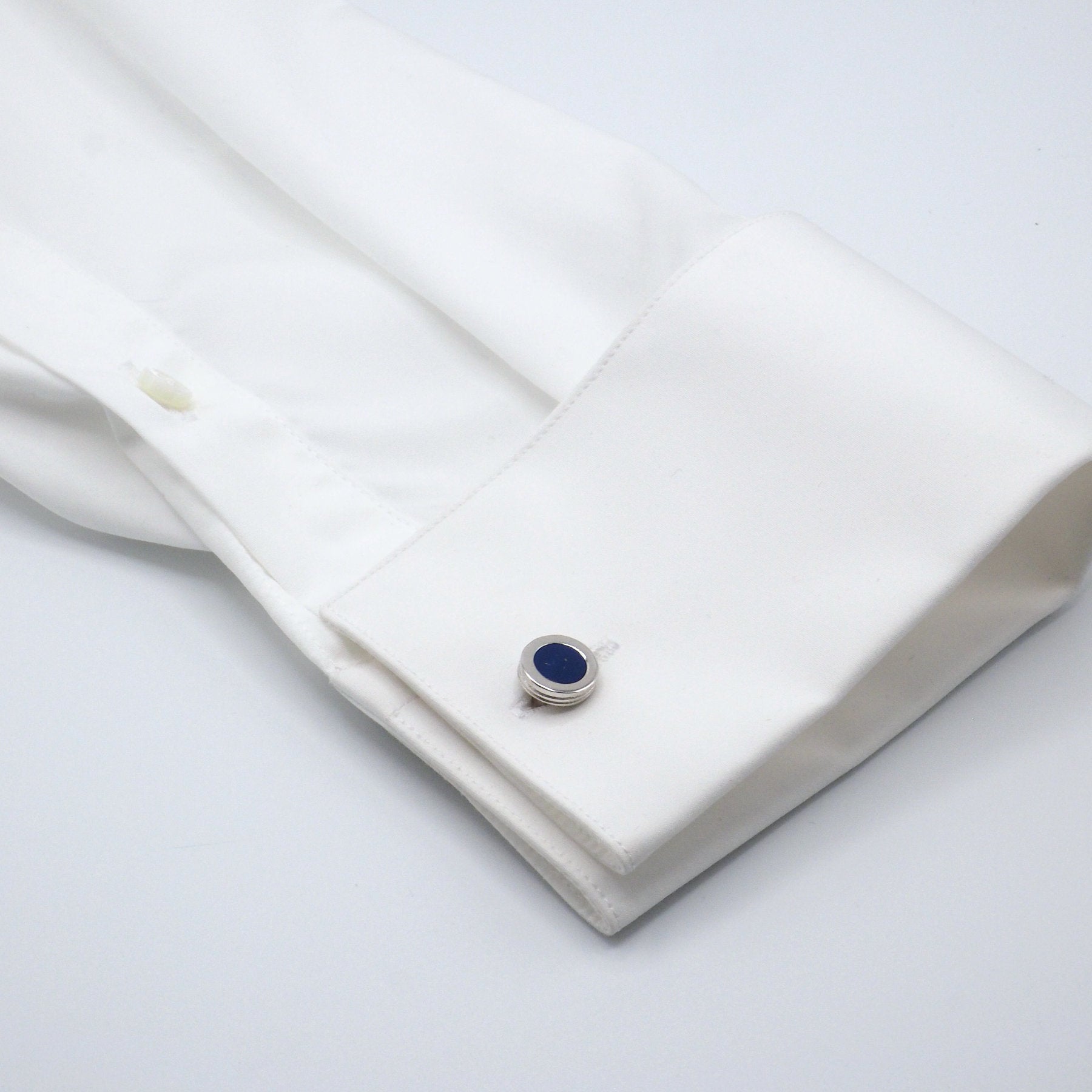Elegantní kulaté modré manžetové knoflíčky