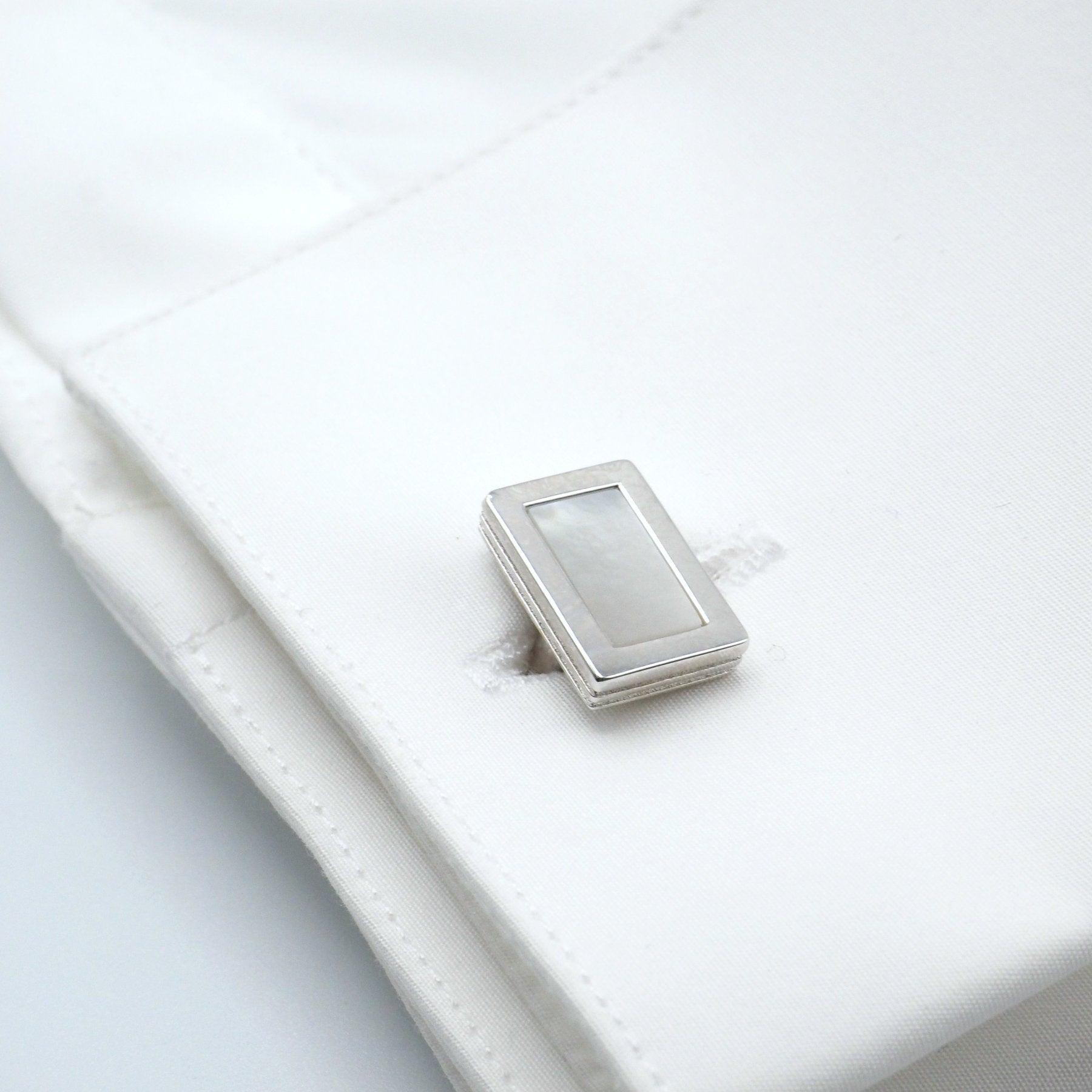 Rectangular Mother-of-Pearl Cufflinks
