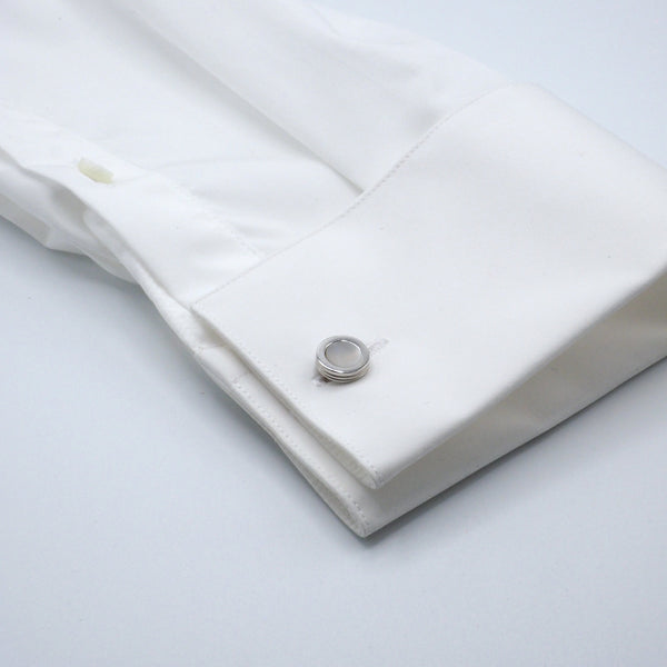 Elegant round mother-of-pearl cufflinks
