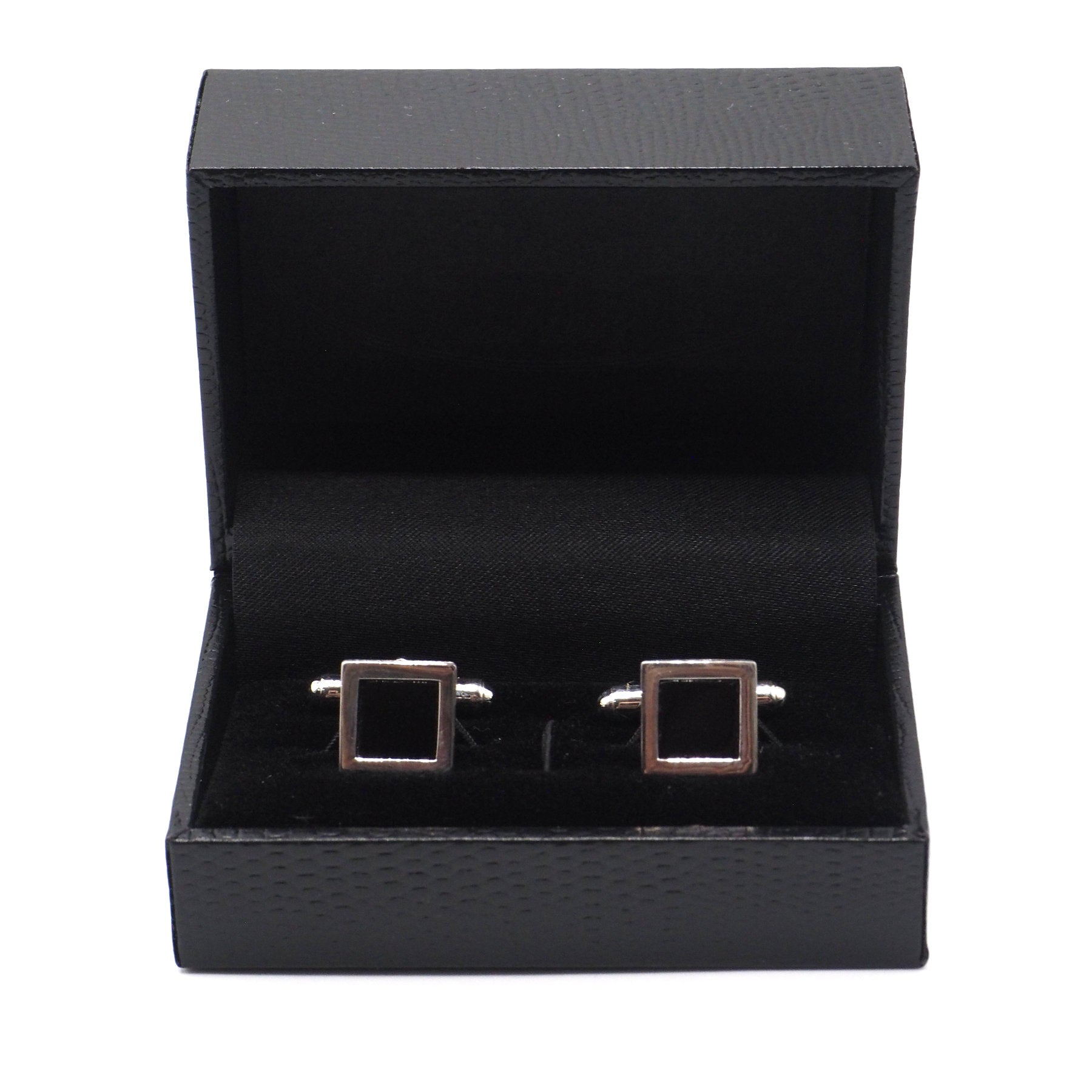 Elegant black square cufflinks