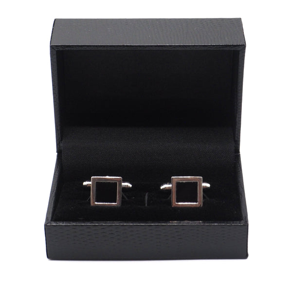 Elegant black square cufflinks