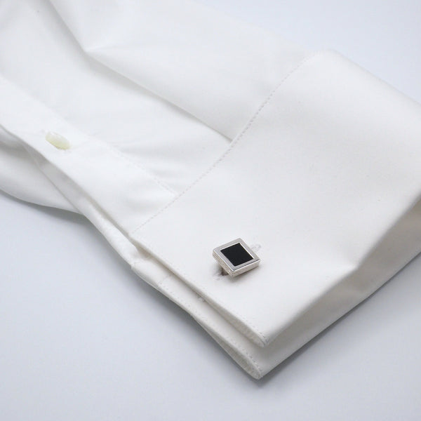 Elegant black square cufflinks
