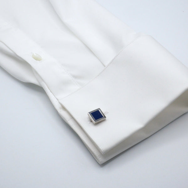 Elegantní modré čtvercové manžetové knoflíky
