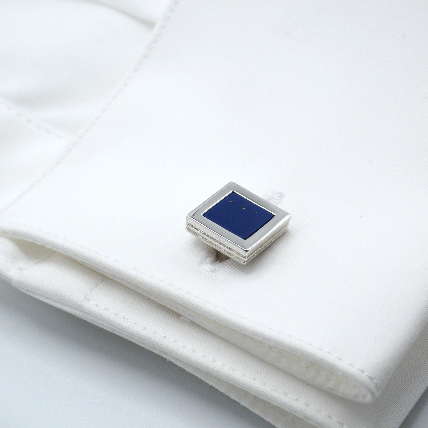 Elegantní modré čtvercové manžetové knoflíky