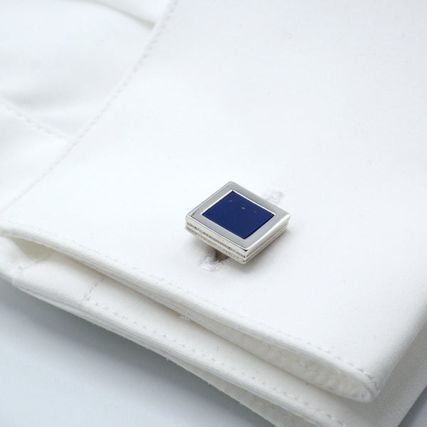 Elegantní modré čtvercové manžetové knoflíky