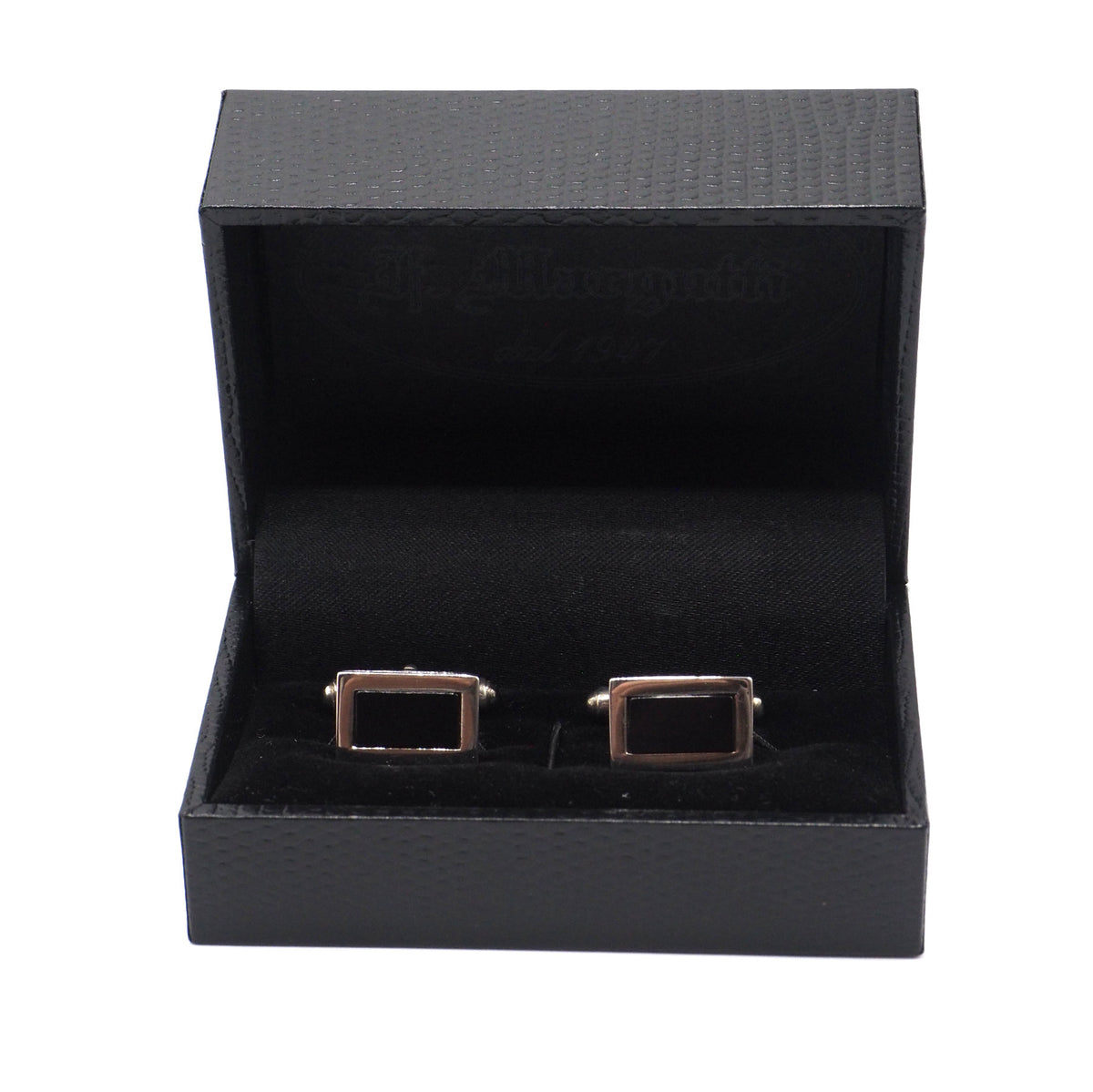 Black rectangular cufflinks