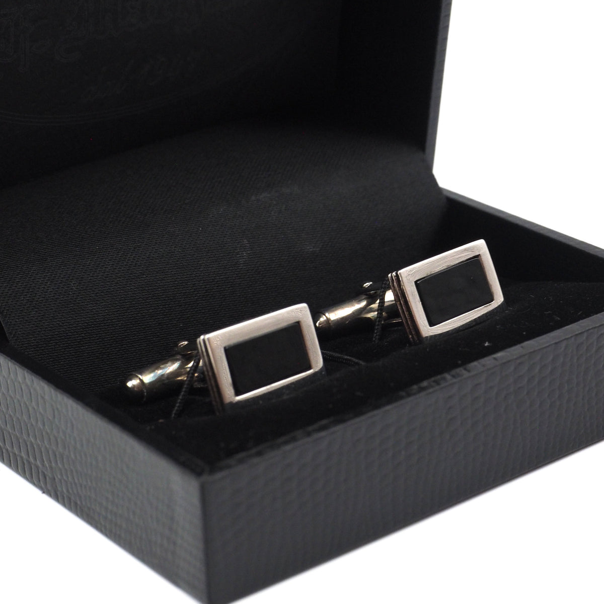 Black rectangular cufflinks