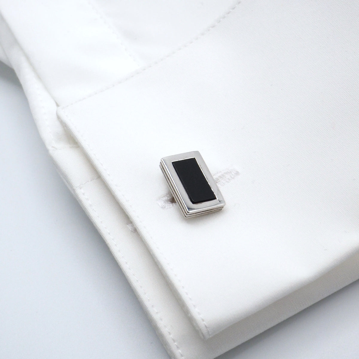 Black rectangular cufflinks