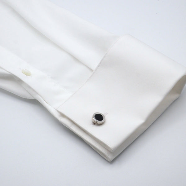 Boutons de manchette ronds noirs élégants