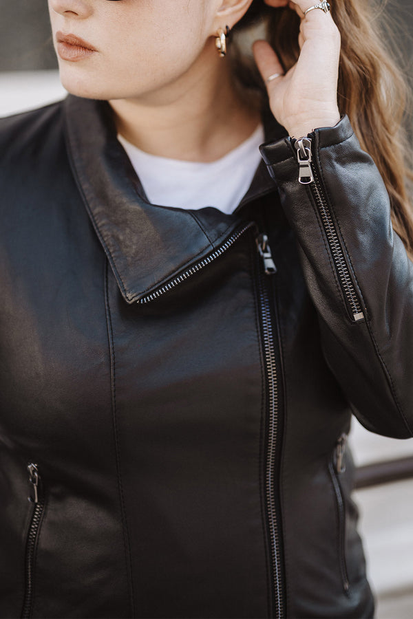 Sally Plus giacca donna 100% vera pelle Made in Italy - Barone Firenze