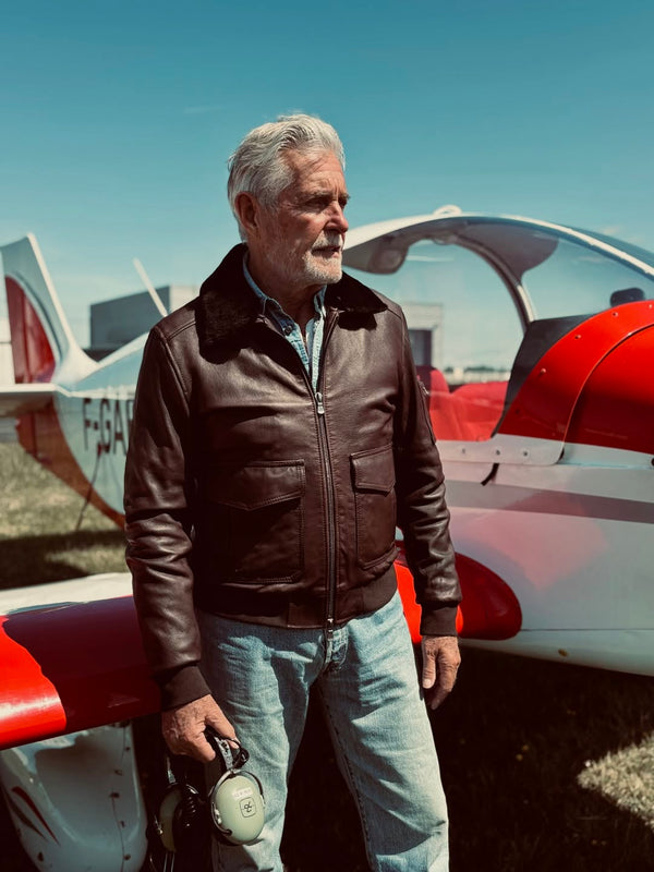 Men's Aviator Jacket Brown Leather