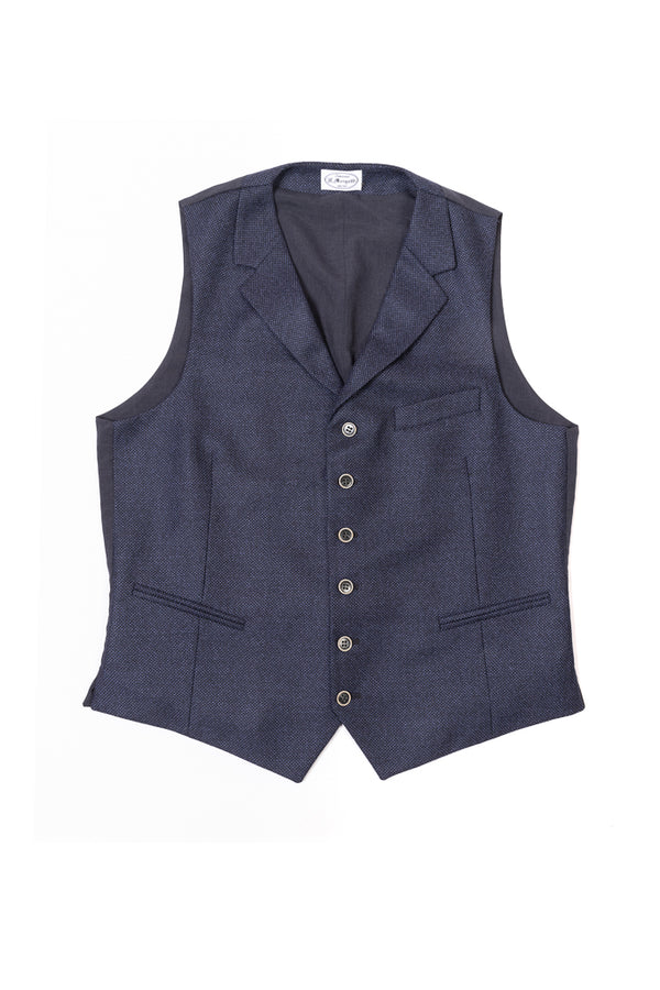 Blue vest with lapel