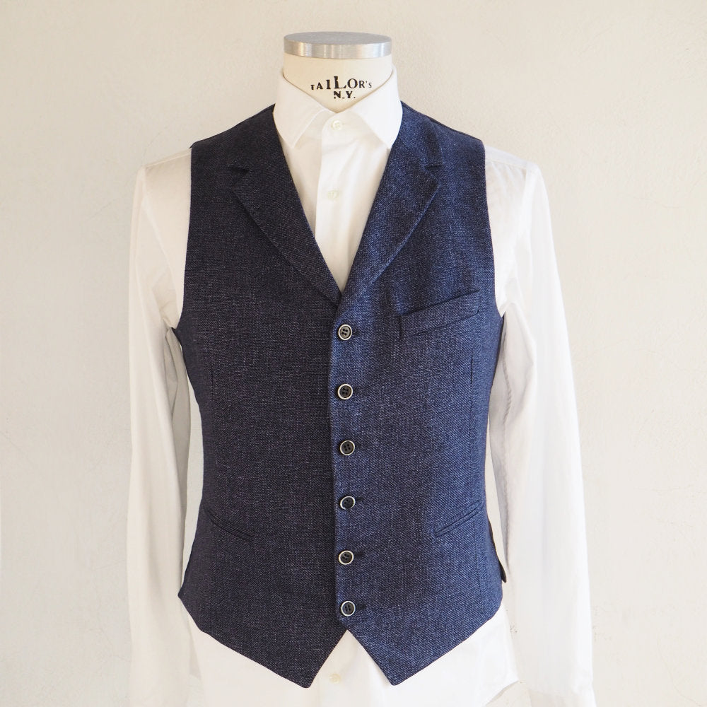Blue vest with lapel