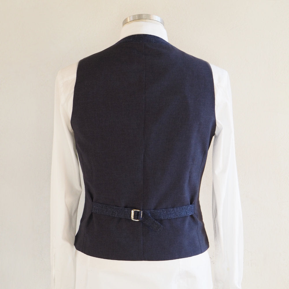 Blue vest with lapel