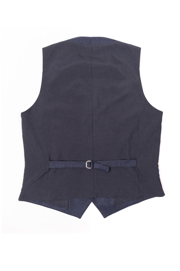 Blue vest with lapel