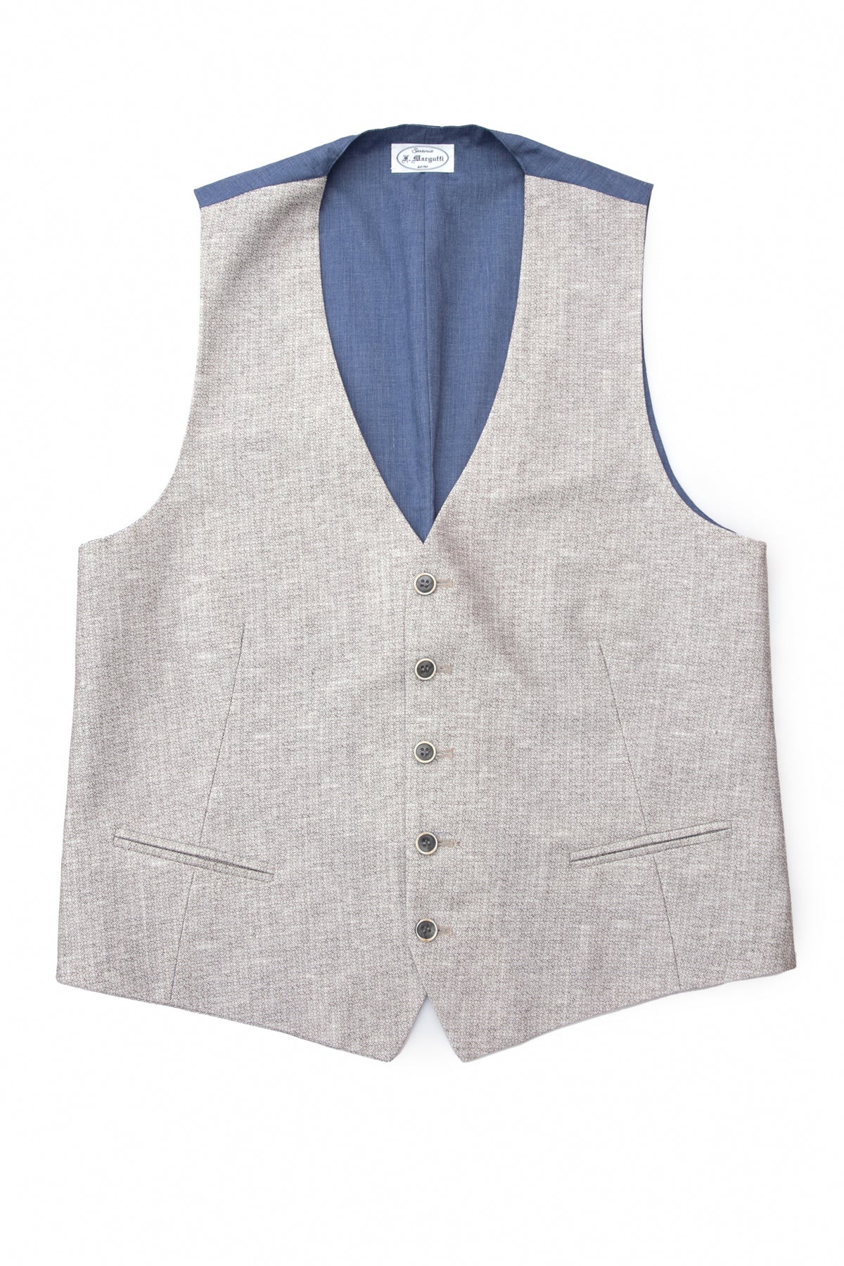 Gray vest with woven micro-pattern