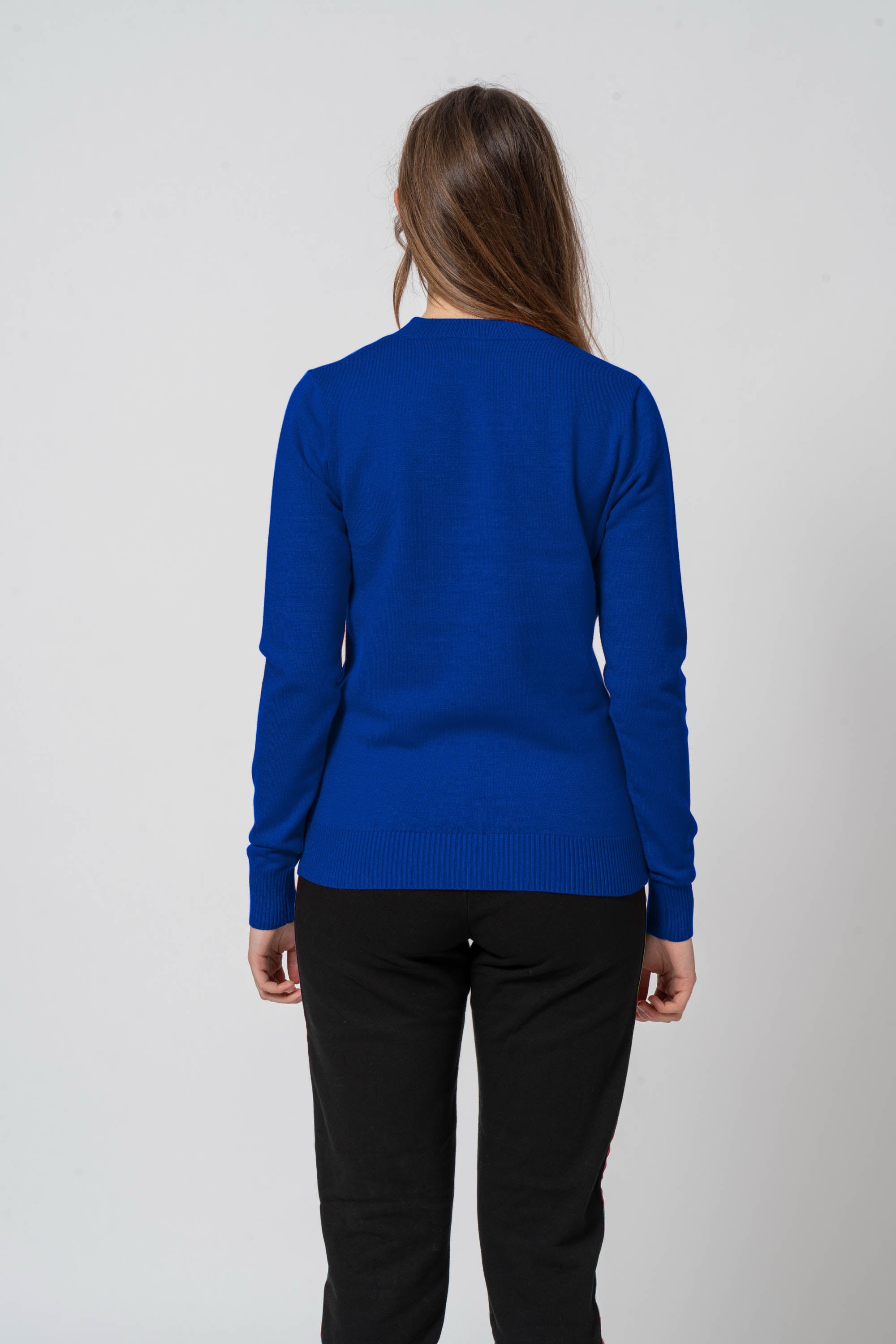 Basic Blue Crew Neck Sweater