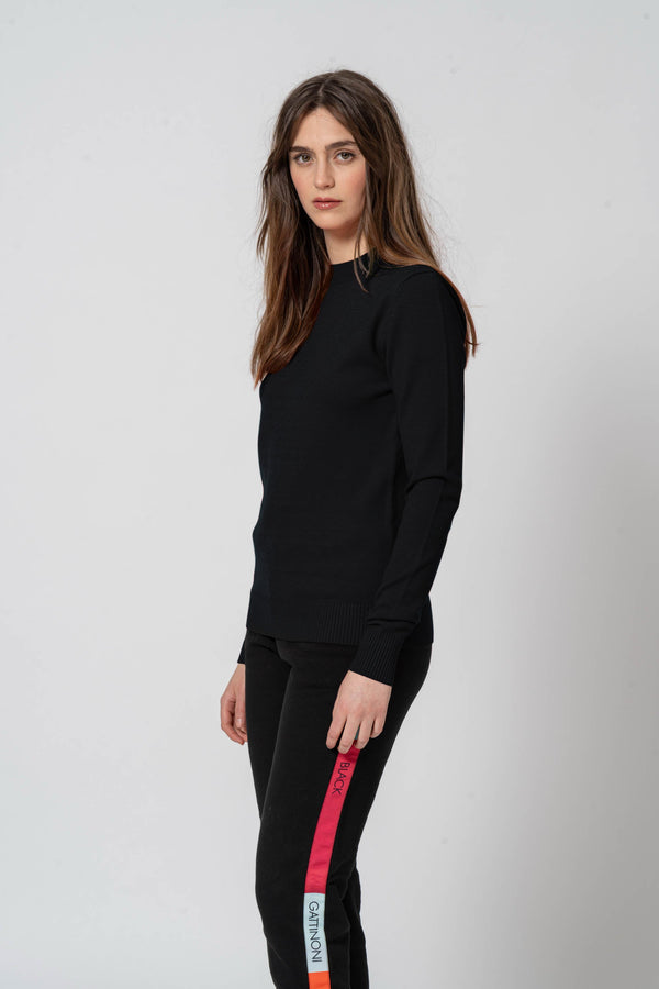 Basic Black Crew Neck Sweater