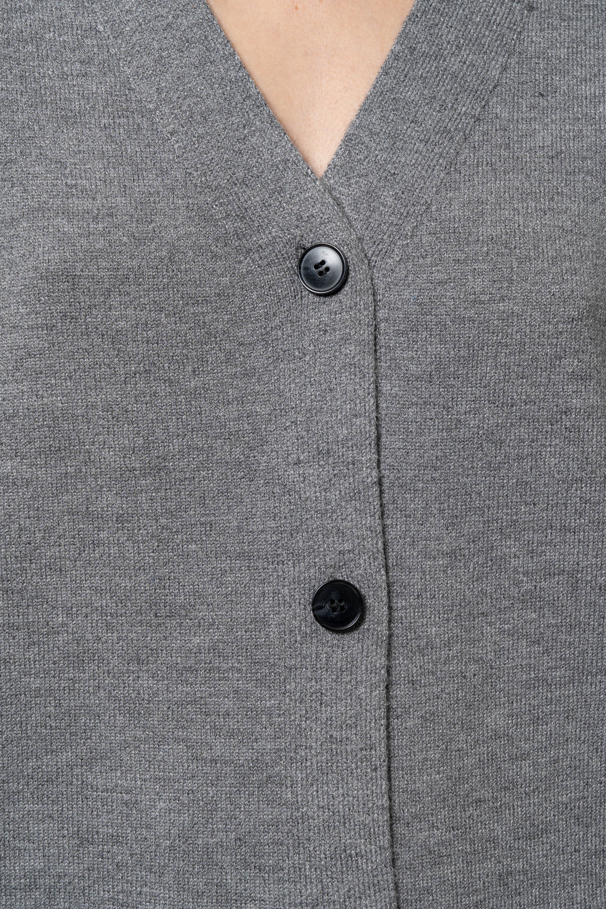Basic V-neck Gray Cardigan