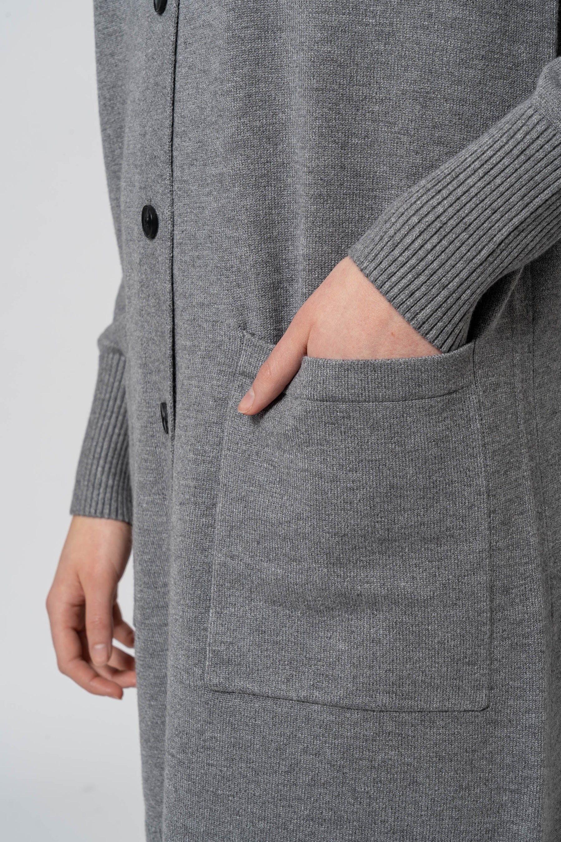 Basic V-neck Gray Cardigan