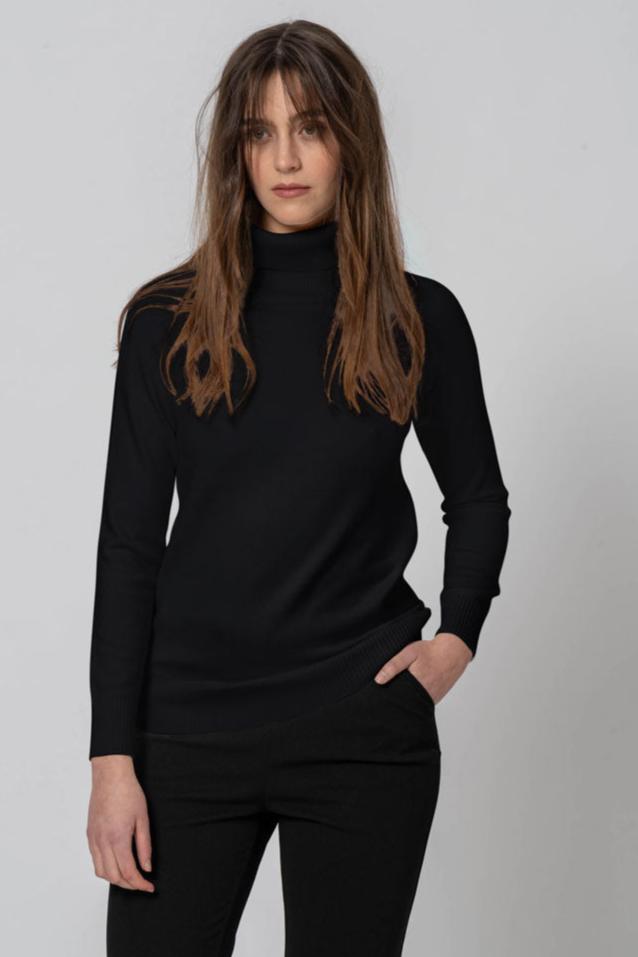 Basic Black High Neck Sweater