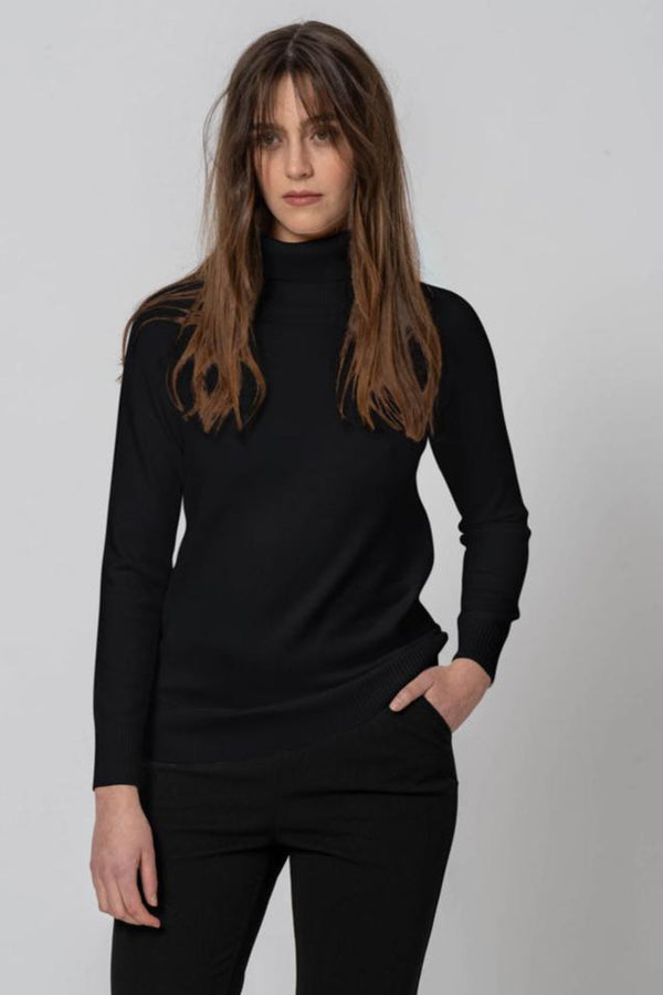 Basic Black High Neck Sweater