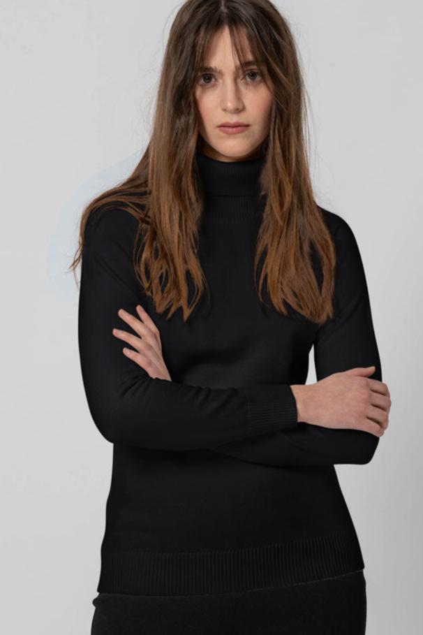 Basic Black High Neck Sweater