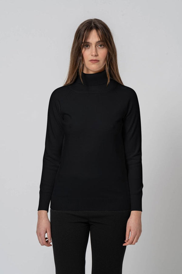 Basic Black High Neck Sweater