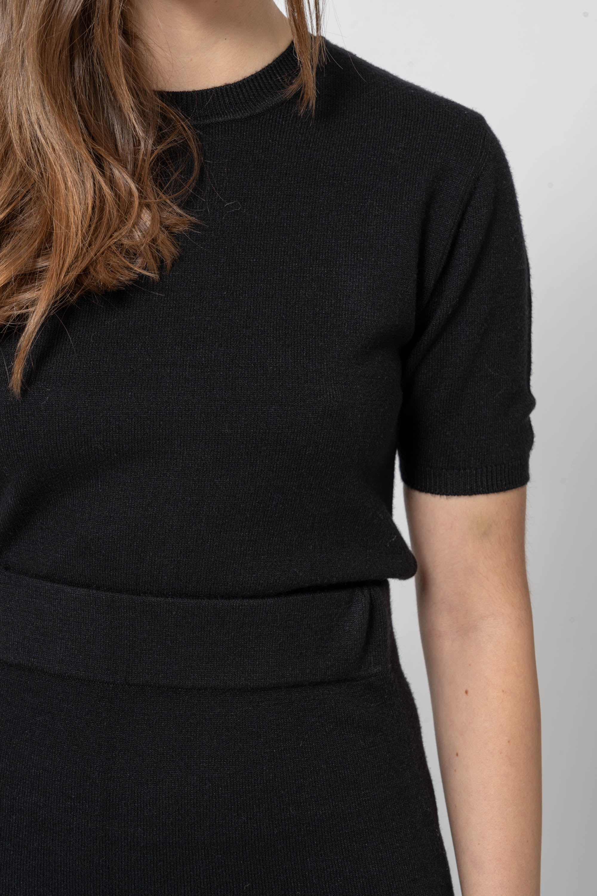 Zwarte Korte Mouwen Crop Top