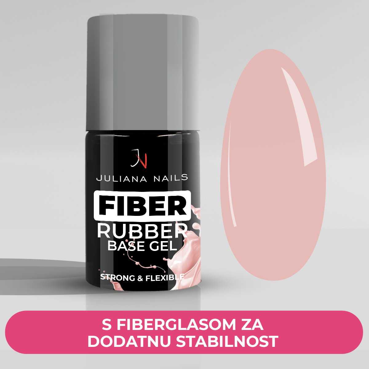 Fiber Rubber Base Gel - Nude
