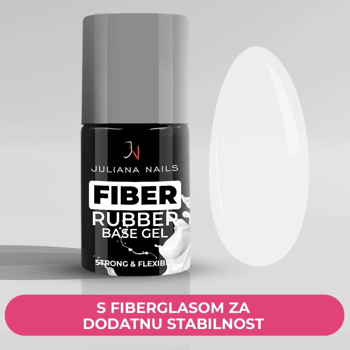 Fiber Rubber Base Gel - Milky White