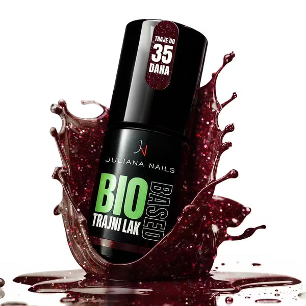 BioBased Permanent Nail Polish - Glitter Poppy 6ml