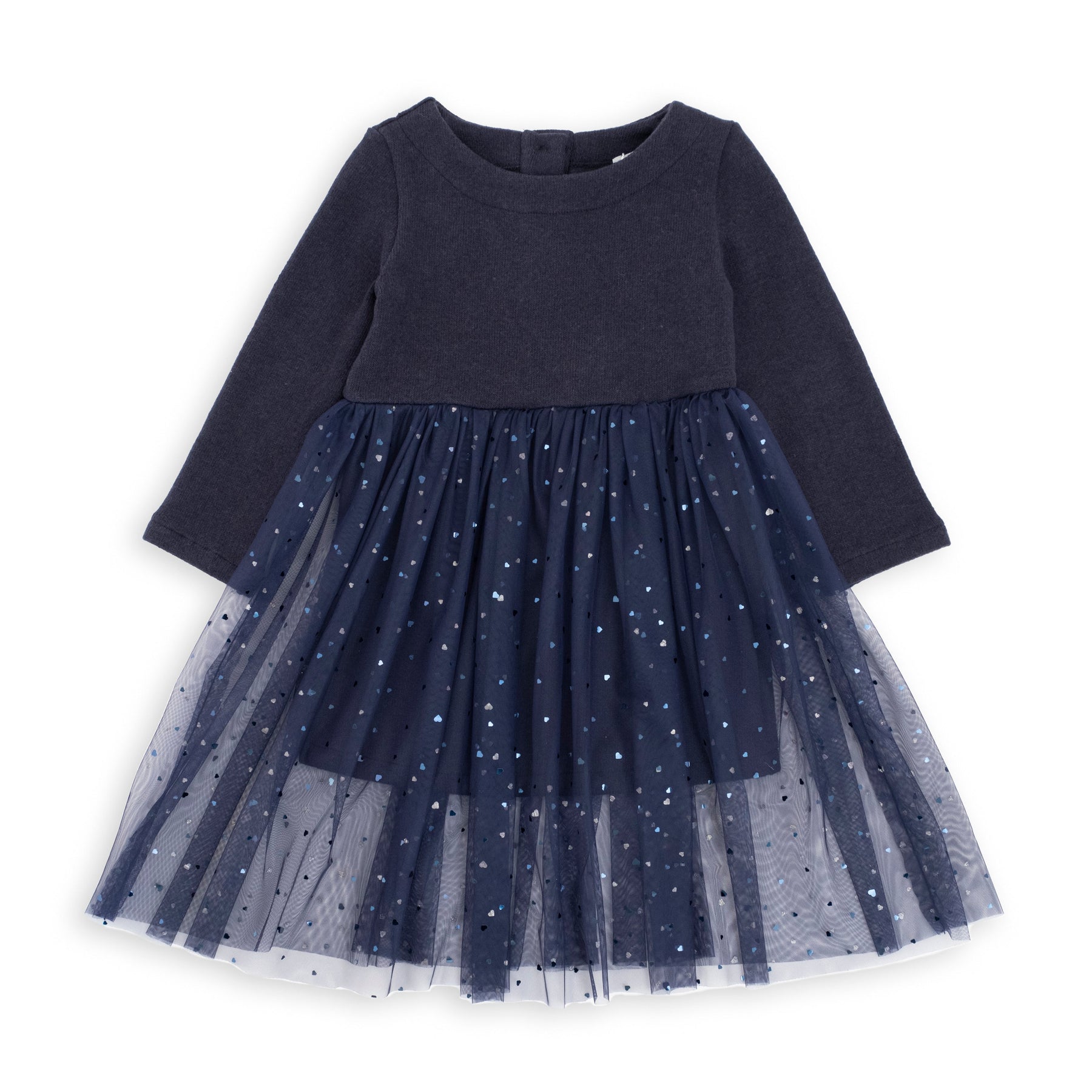 DRESS WITH TULLE SKIRT AND HEARTS