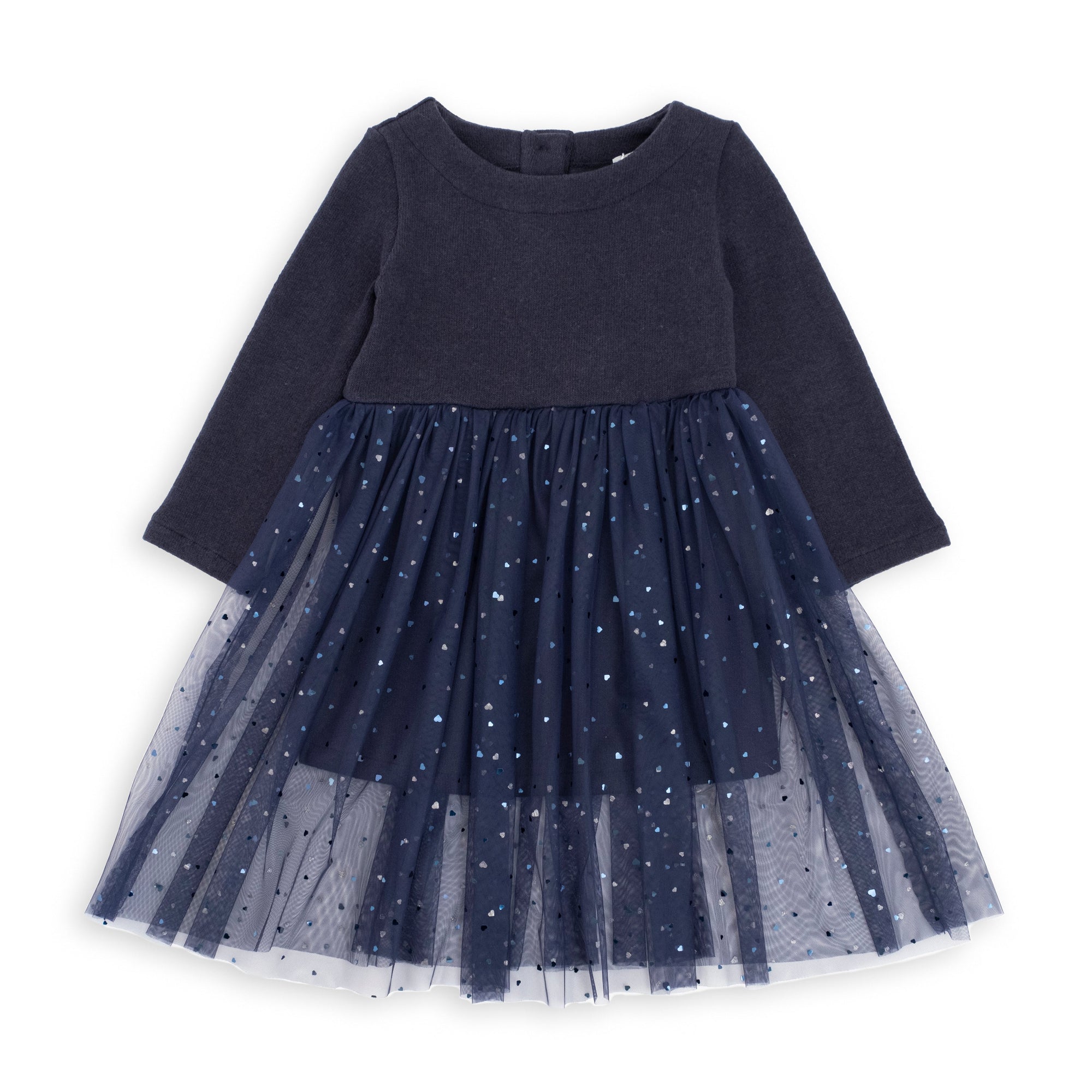 DRESS WITH TULLE SKIRT AND HEARTS