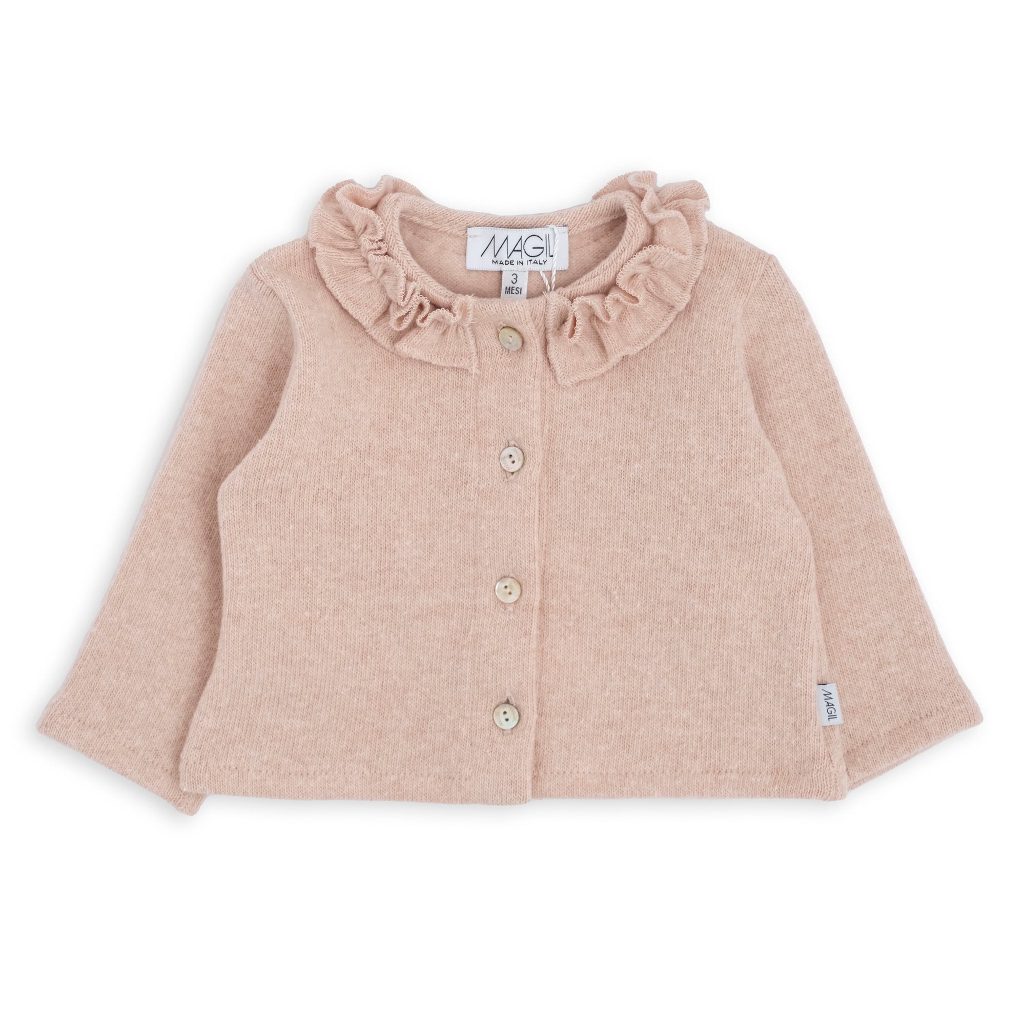 CARDIGAN CALDO COTONE COLLETTO ARRICCIATO