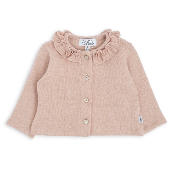 CARDIGAN CALDO COTONE COLLETTO ARRICCIATO