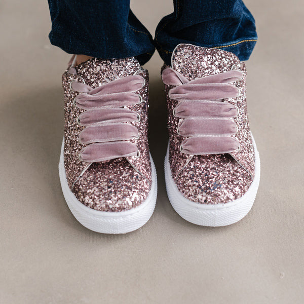 SNEAKERS GLITTER E VELLUTO