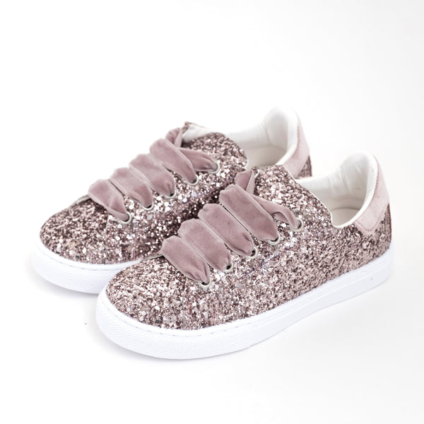 SNEAKERS GLITTER E VELLUTO