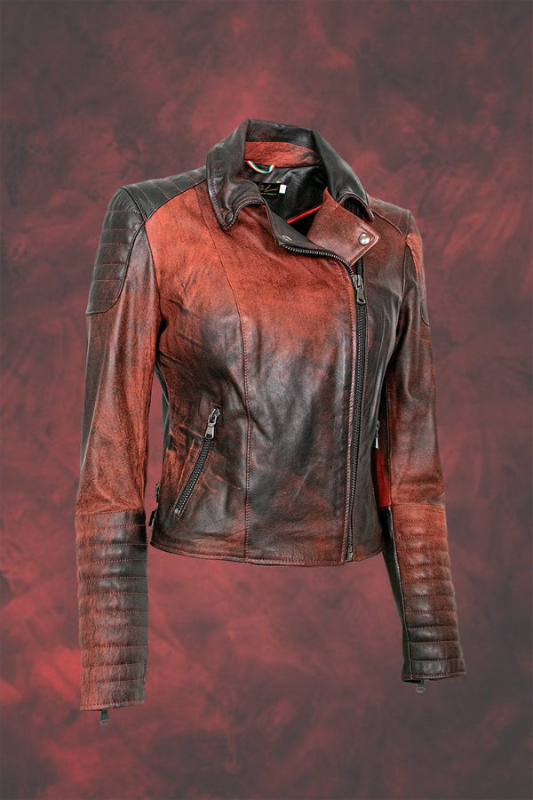 Gaia Bike Flame giacca donna 100% vera pelle Made in Italy - Barone Firenze