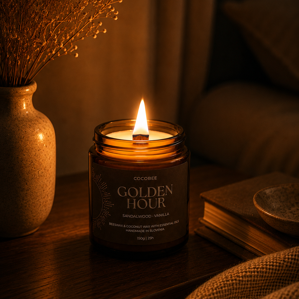 CocoBee Golden Hour Sunset Candle with wooden wick