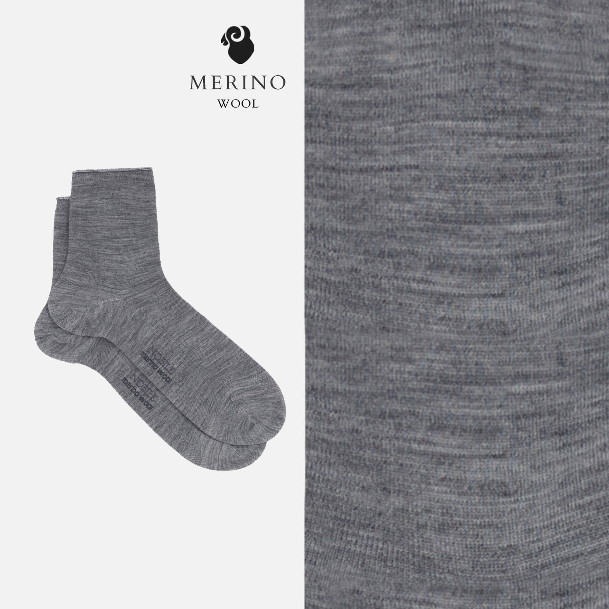 Ingrid – No-stress cuff Merino wool solid color socks