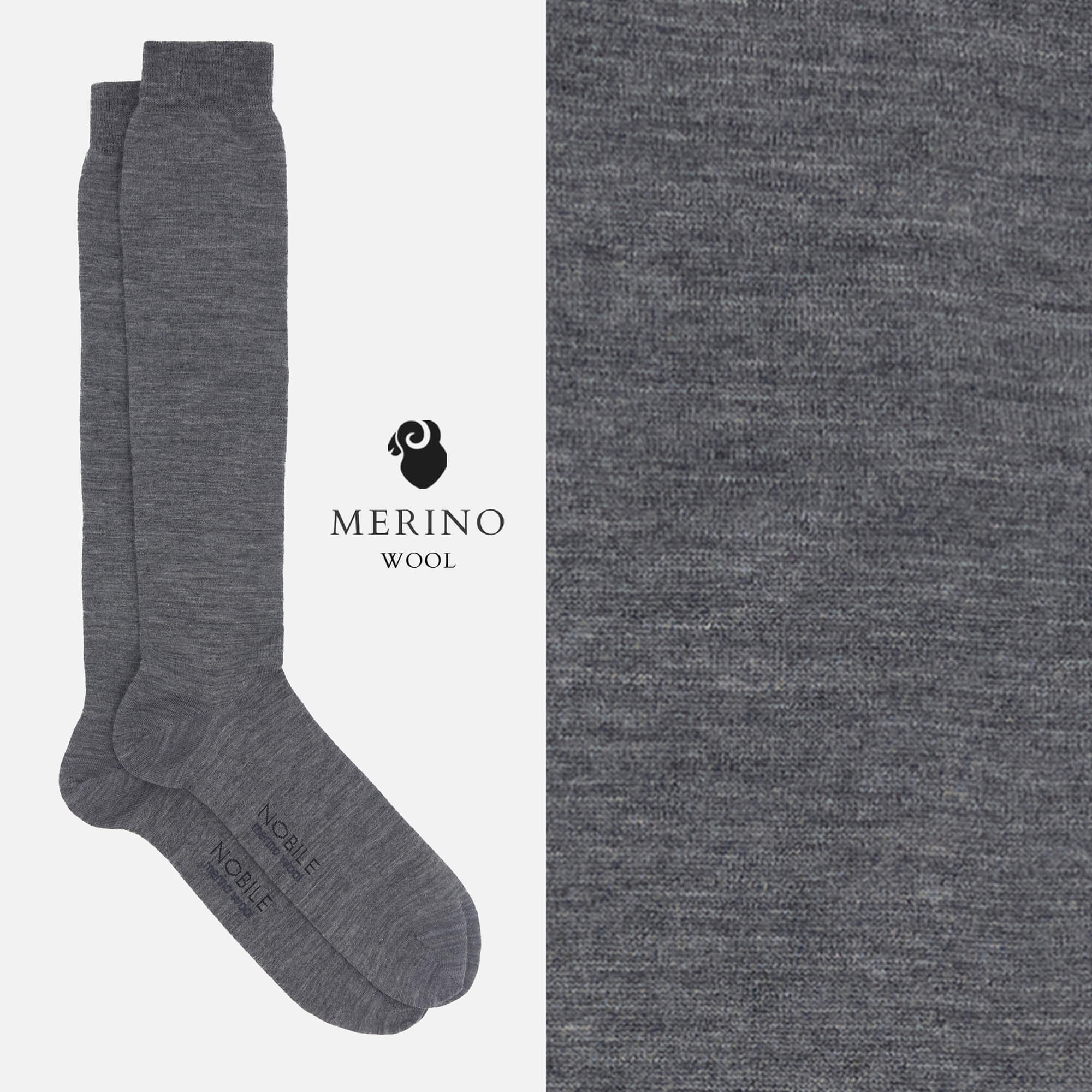 Noble Essential - Long Merino Wool Solid Color Socks