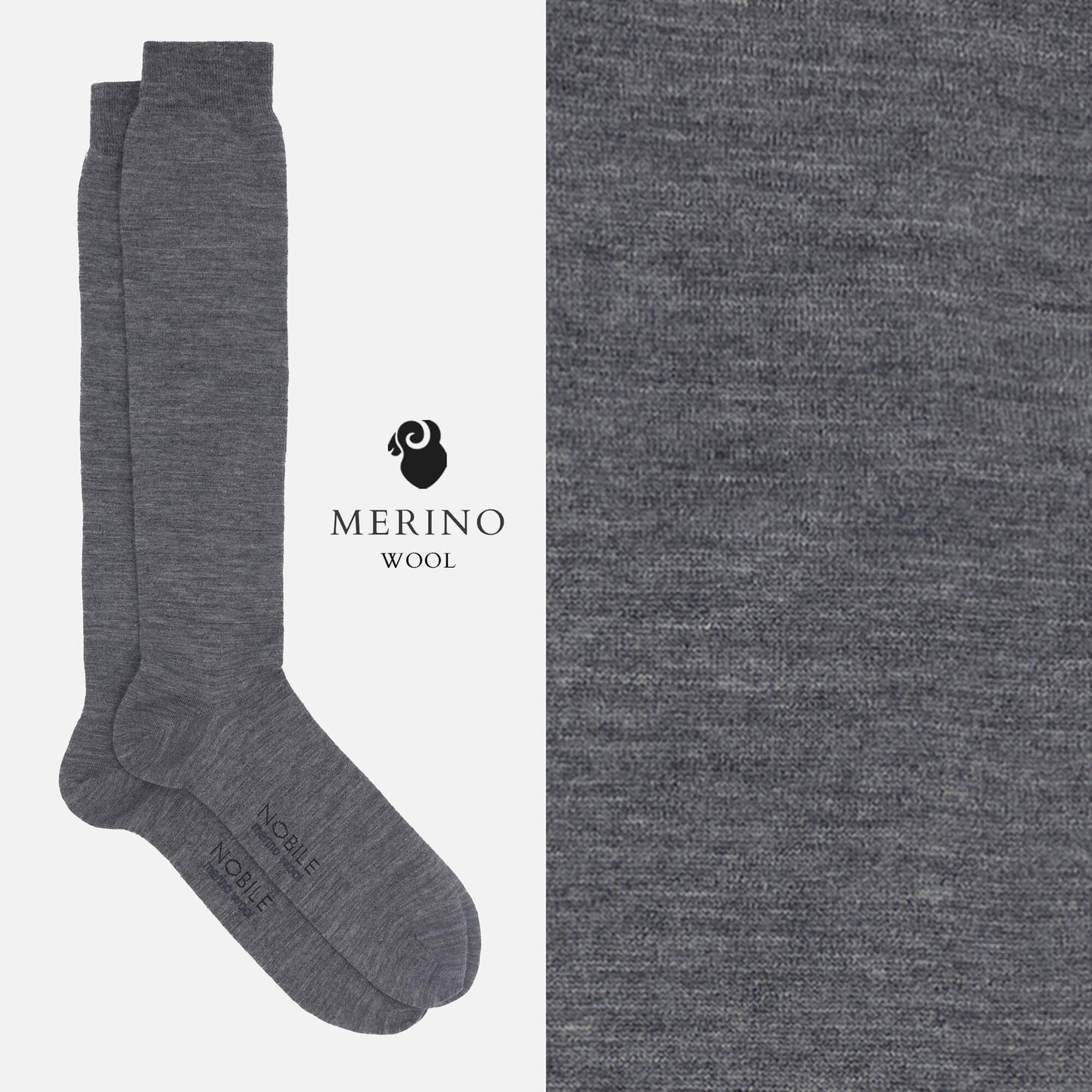 Noble Essential - Dugačke čarape od merino vune u jednobojnoj boji