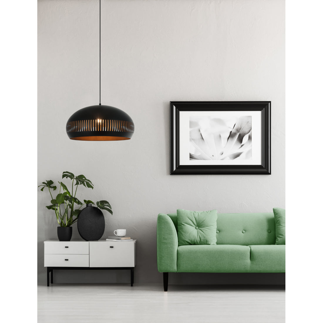 Various Pendelleuchte Duomo in Schwarz – 1-flammig – Ø50 cm – E27 – Modern & dekorativ