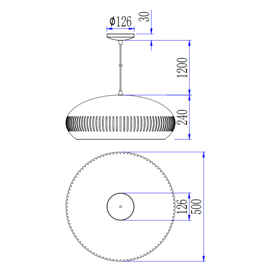 Various Pendelleuchte Duomo in Schwarz – 1-flammig – Ø50 cm – E27 – Modern & dekorativ